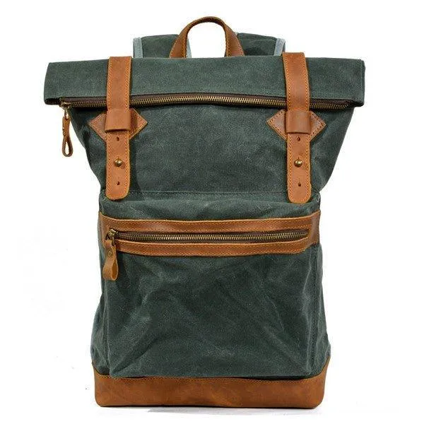 Vintage Roll Top Backpack Rucksack Travel