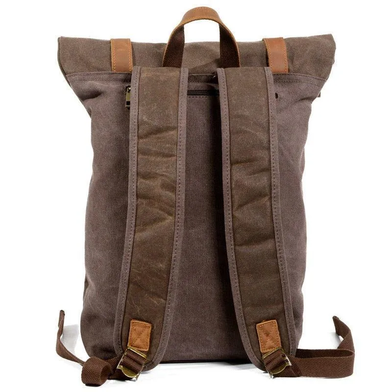 Vintage Roll Top Backpack Rucksack Travel