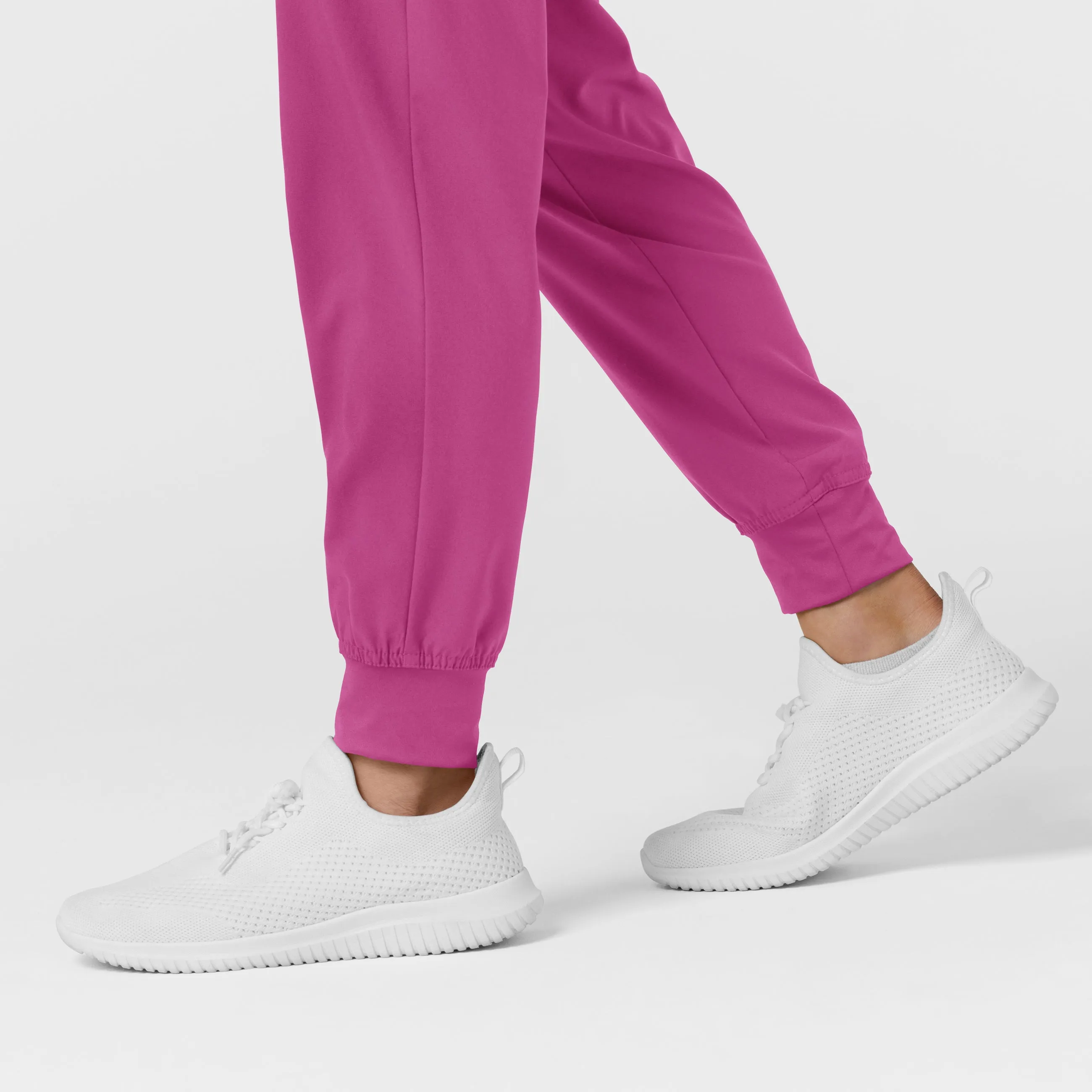 W123 5555 Comfort Waist Cargo Jogger Scrub Pants Raspberry