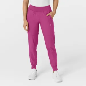 W123 5555 Comfort Waist Cargo Jogger Scrub Pants Raspberry