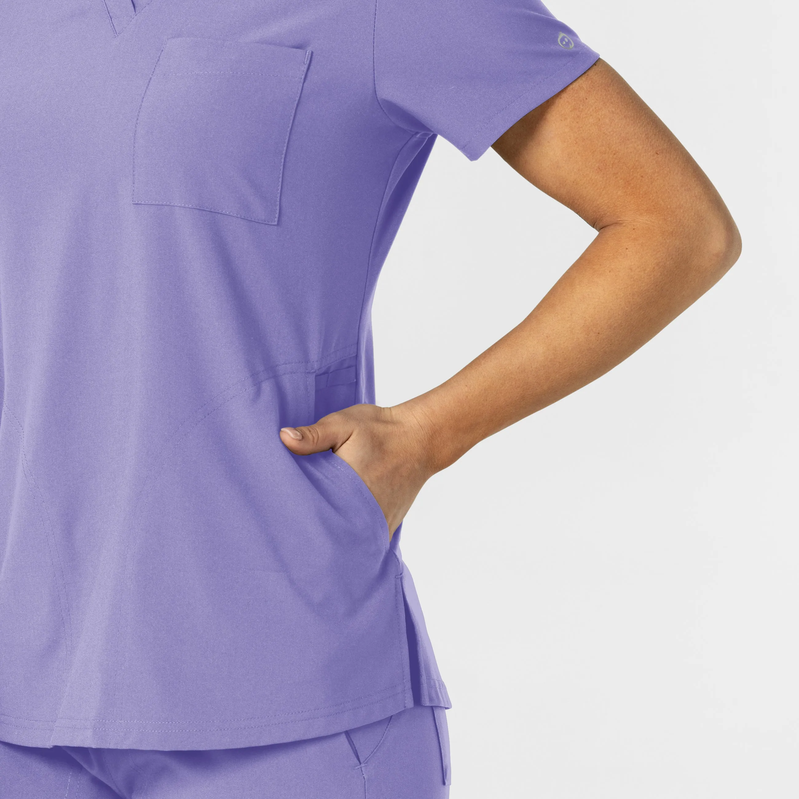 W123 6045 Flex-n-Reach V-Neck Scrub Top Iris Purple