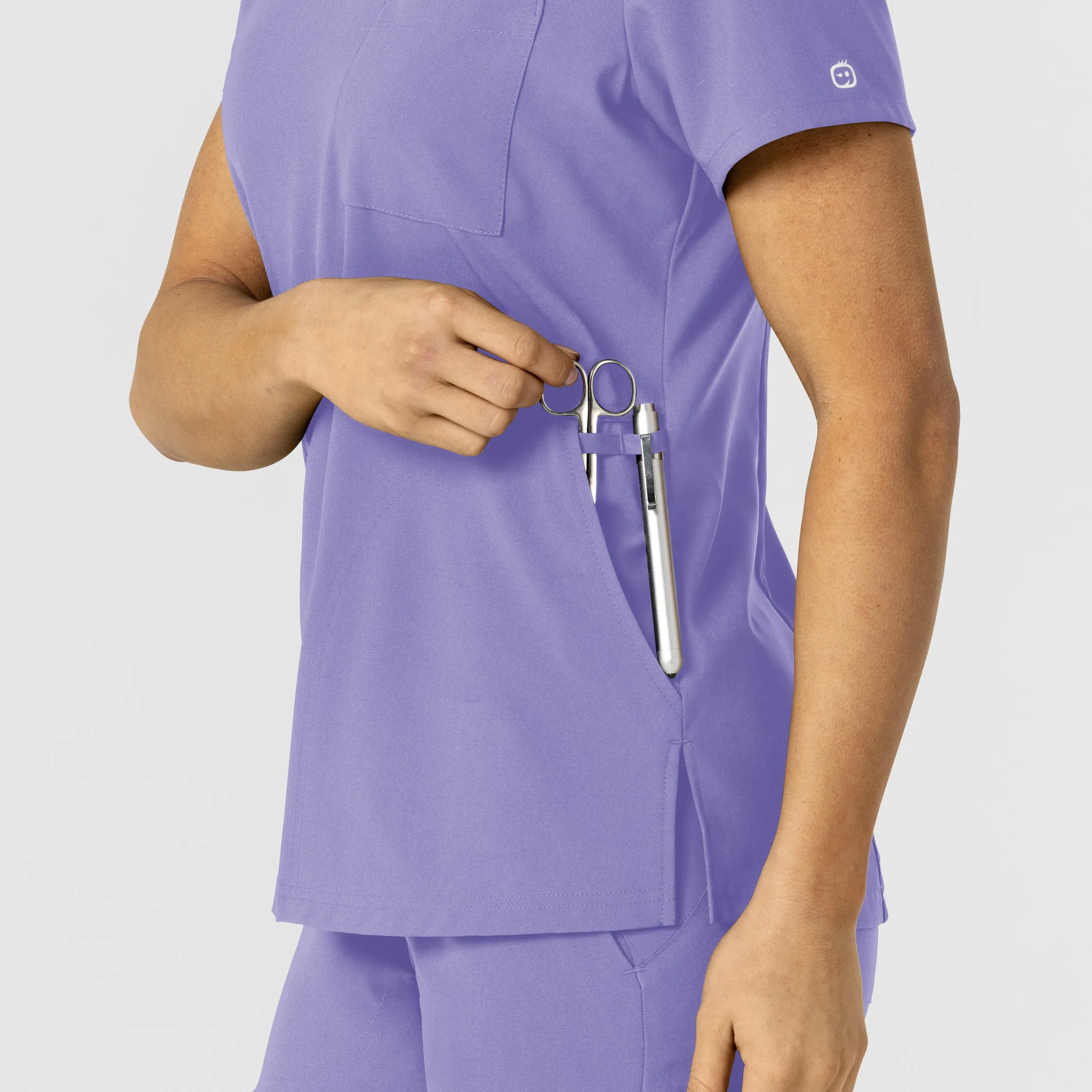 W123 6045 Flex-n-Reach V-Neck Scrub Top Iris Purple