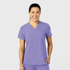 W123 6045 Flex-n-Reach V-Neck Scrub Top Iris Purple