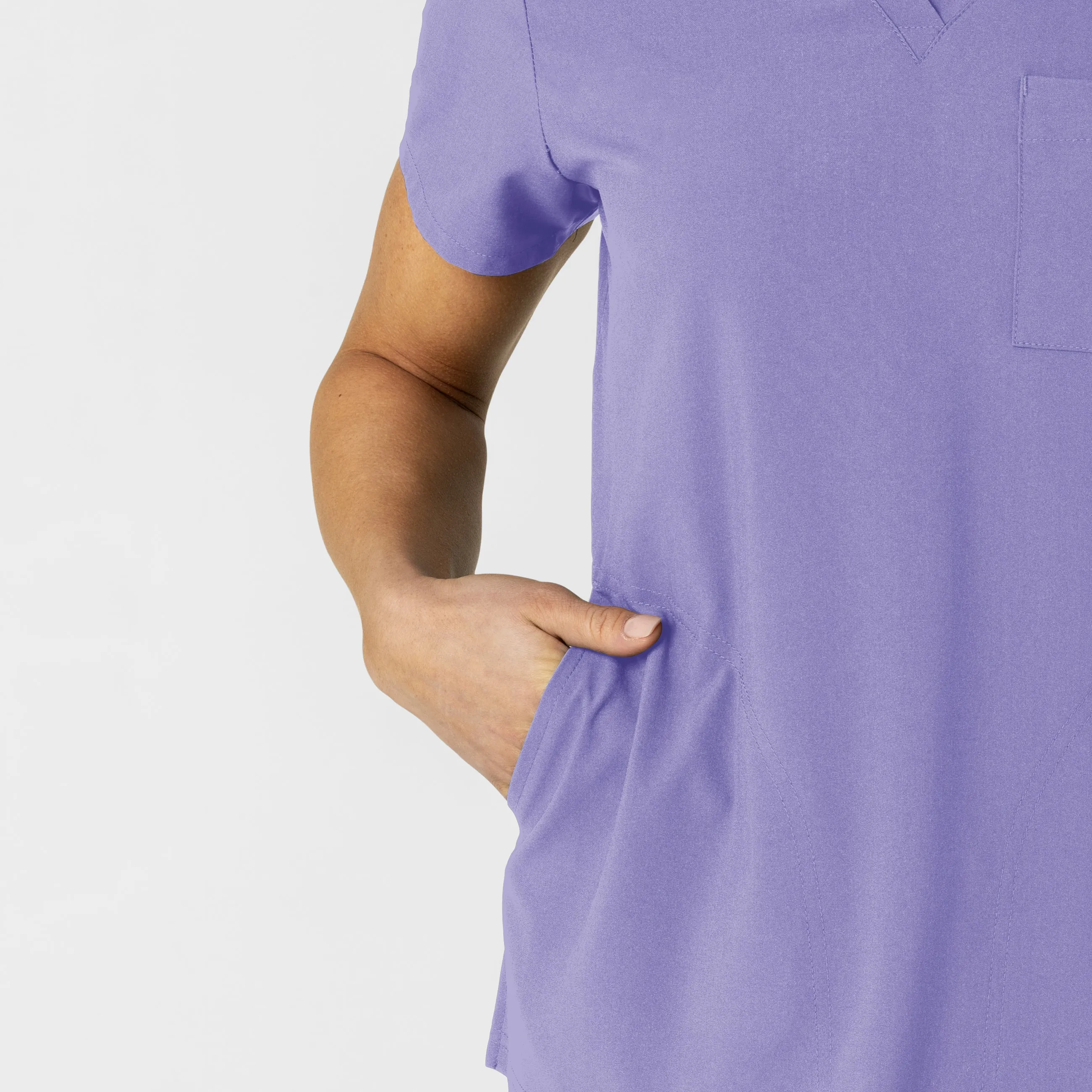 W123 6045 Flex-n-Reach V-Neck Scrub Top Iris Purple