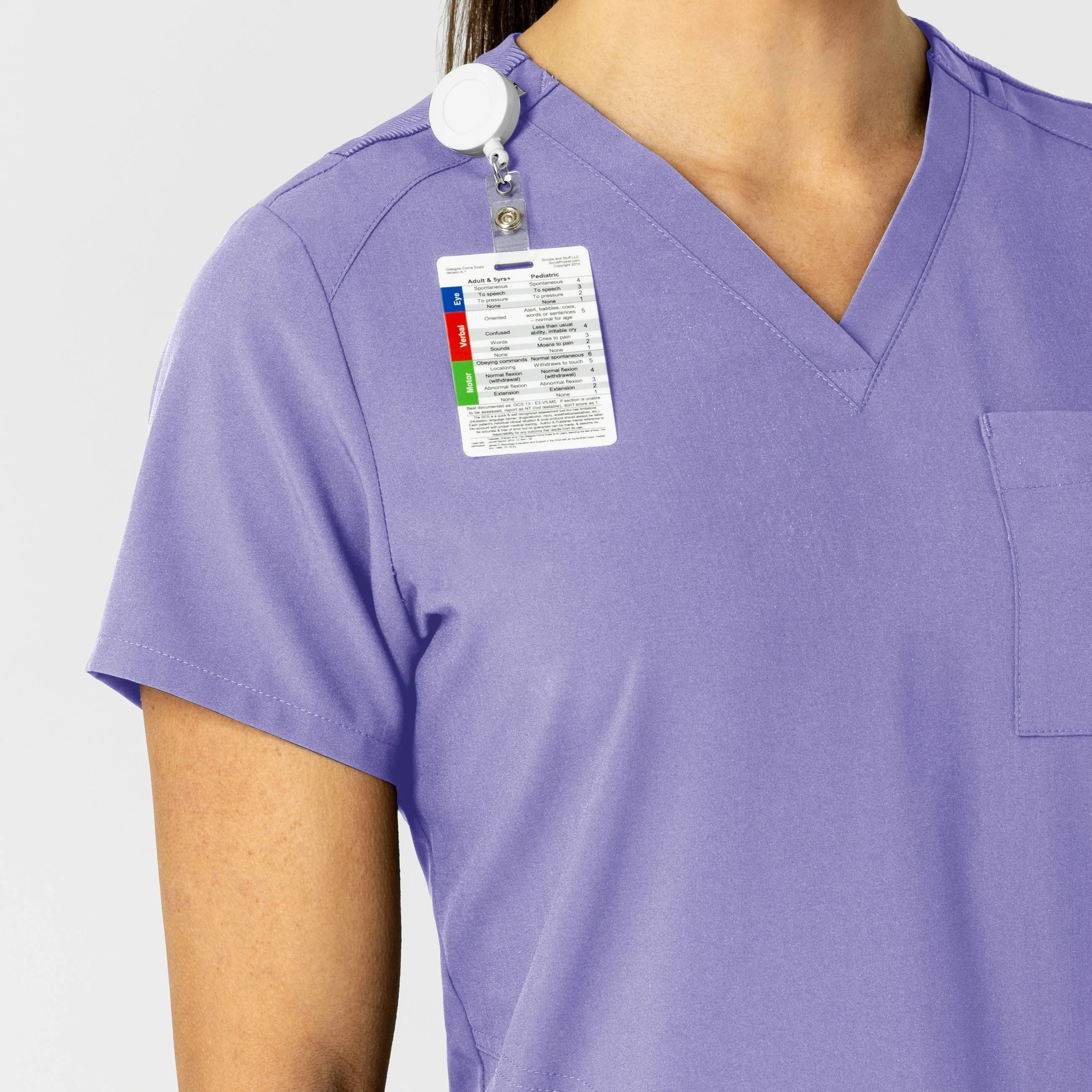 W123 6045 Flex-n-Reach V-Neck Scrub Top Iris Purple