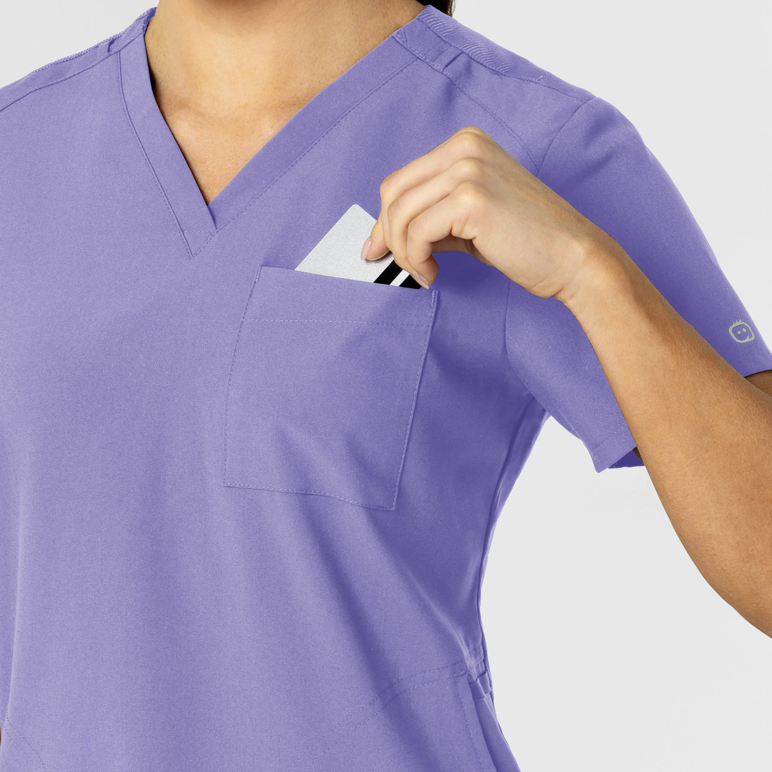 W123 6045 Flex-n-Reach V-Neck Scrub Top Iris Purple
