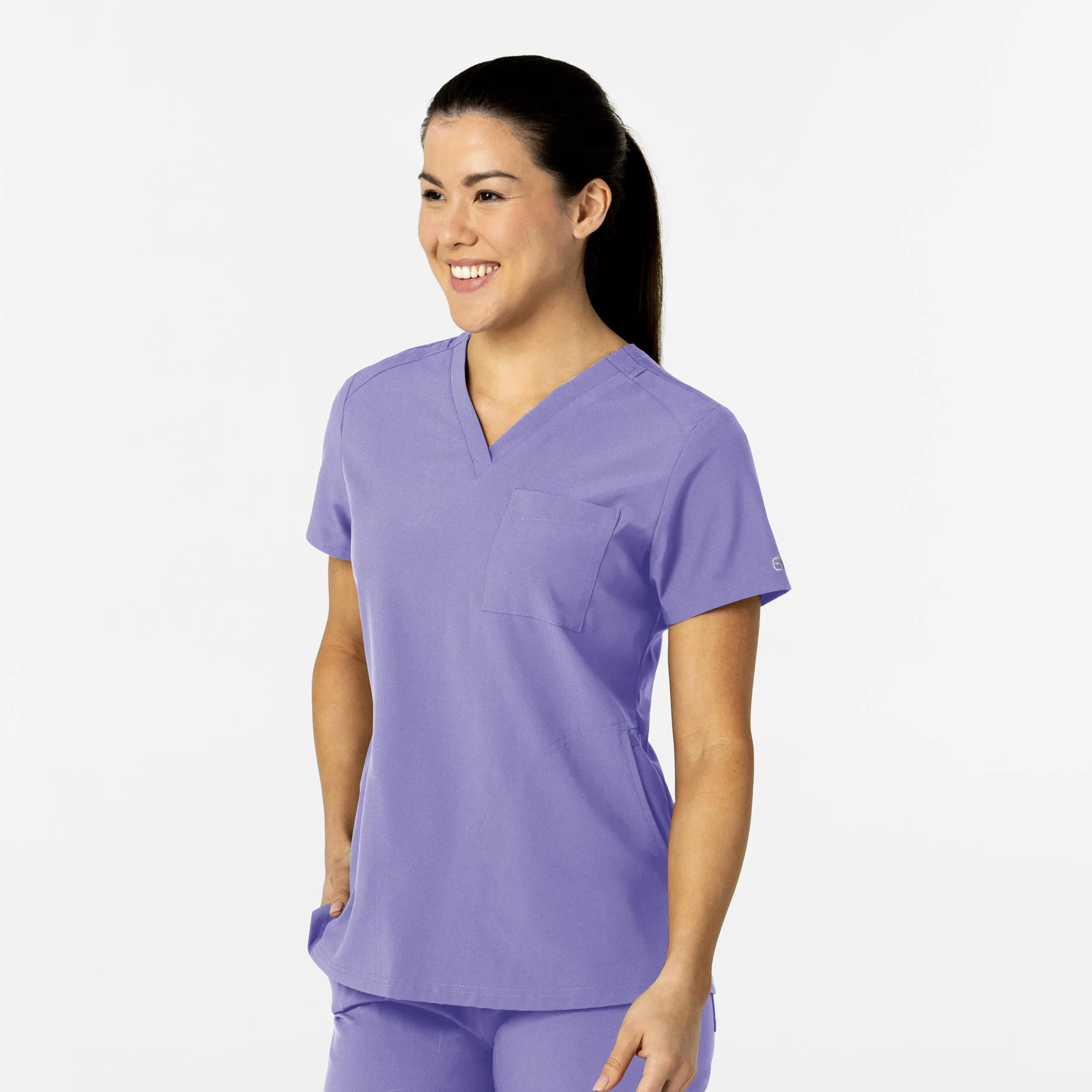 W123 6045 Flex-n-Reach V-Neck Scrub Top Iris Purple