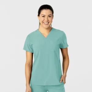 W123 6045 Flex-n-Reach V-Neck Scrub Top Turquoise