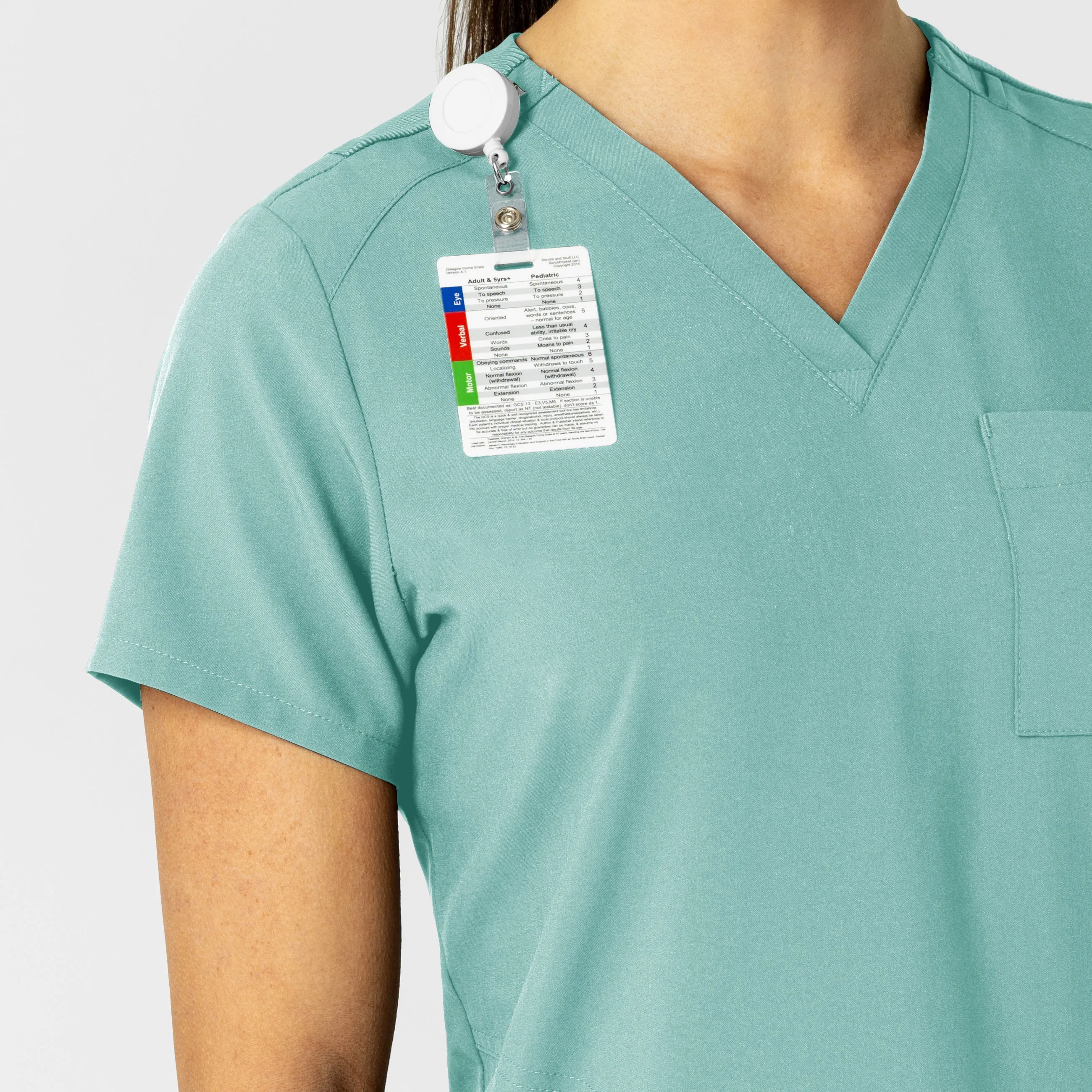 W123 6045 Flex-n-Reach V-Neck Scrub Top Turquoise