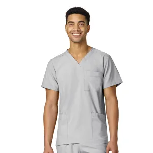 W123 6855 Unisex 4 Pocket Utility Scrub Top Grey