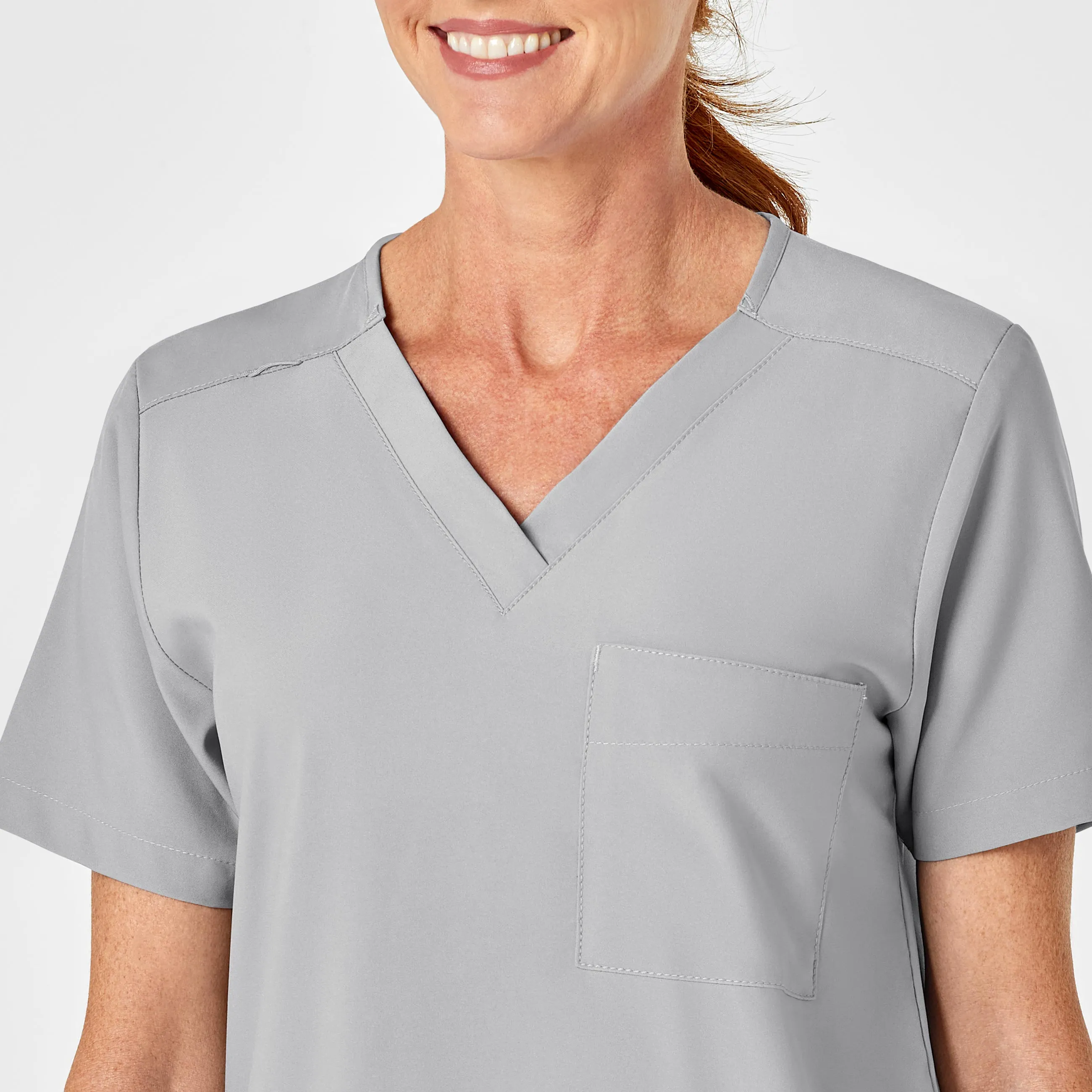 W123 6855 Unisex 4 Pocket Utility Scrub Top Grey