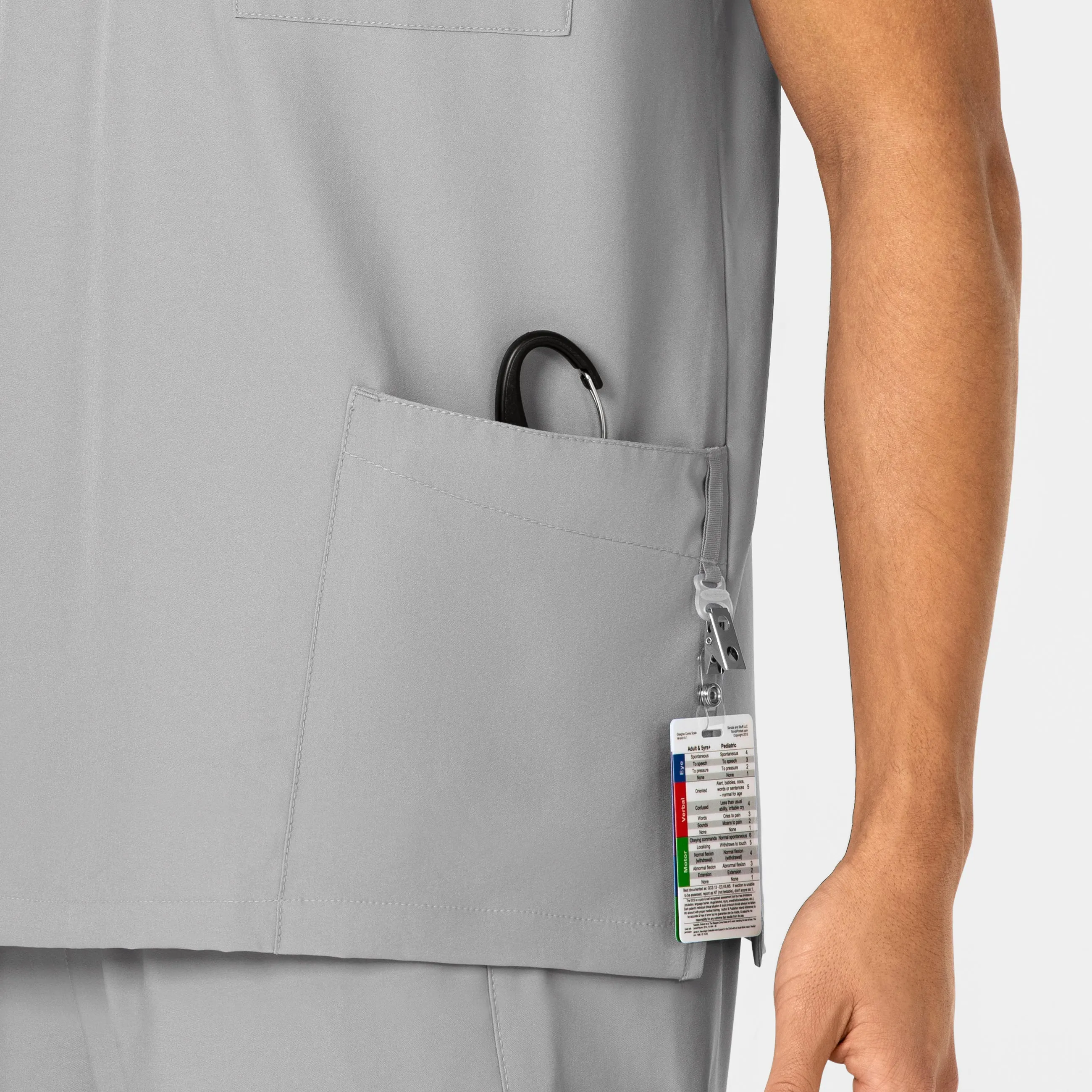 W123 6855 Unisex 4 Pocket Utility Scrub Top Grey