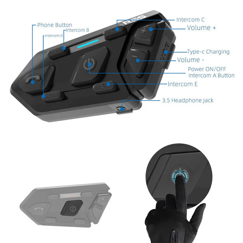 Waterproof Bluetooth Motorcycle Helmet Headset with Wireless Intercom | Durable Riding Communication Device