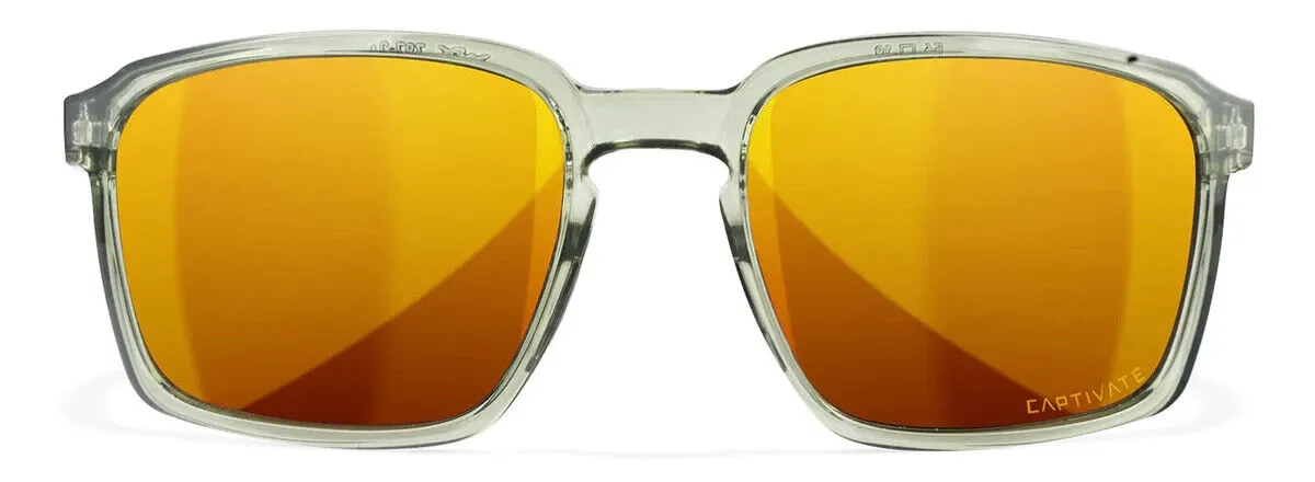 Wiley X Alfa Sunglasses With Coloured Captivate Lens and Gloss Crystal Frames