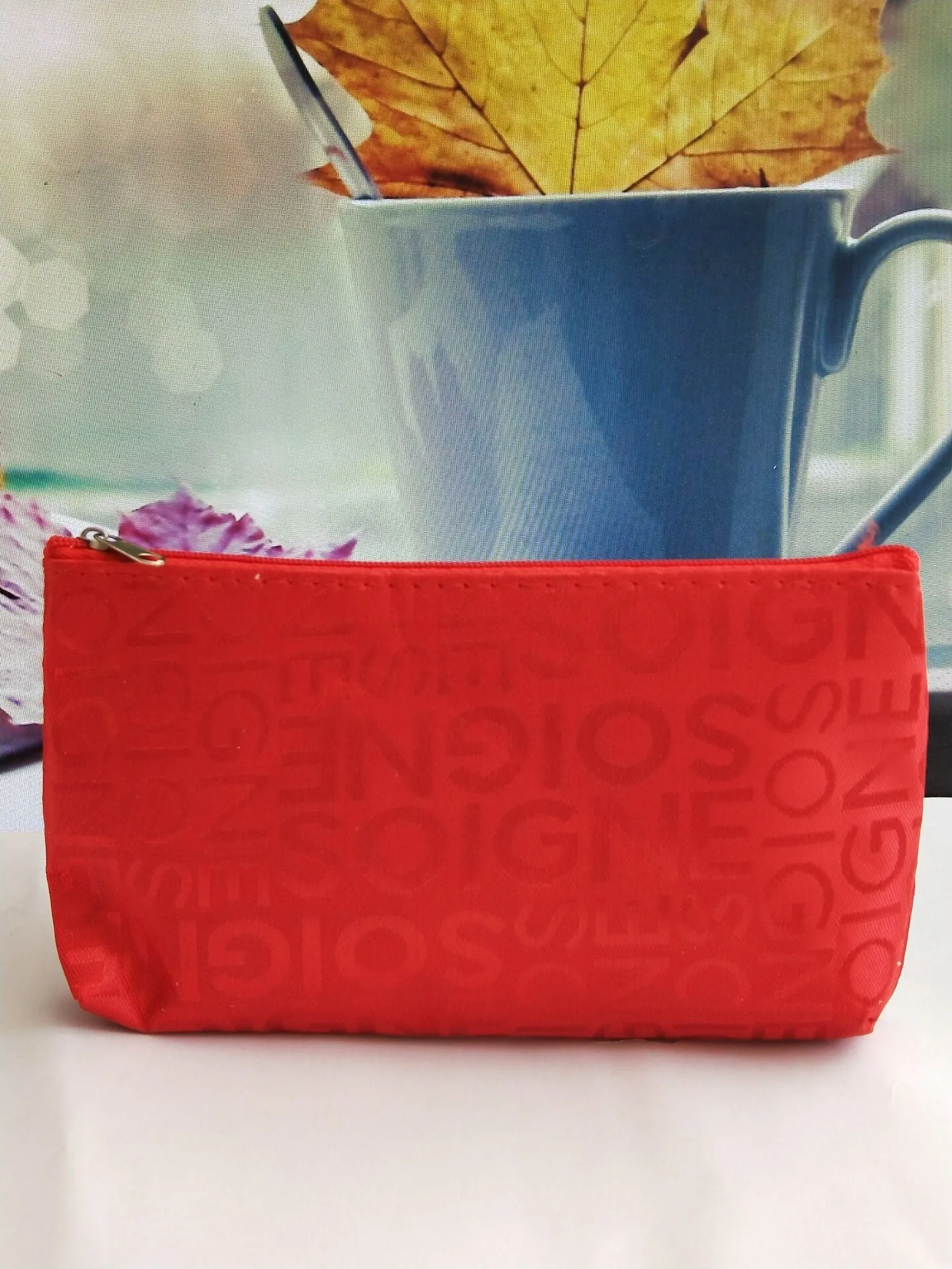 Women's Korean Leisure Letter Jacquard Horizontal Hand-held Cosmetic Bags