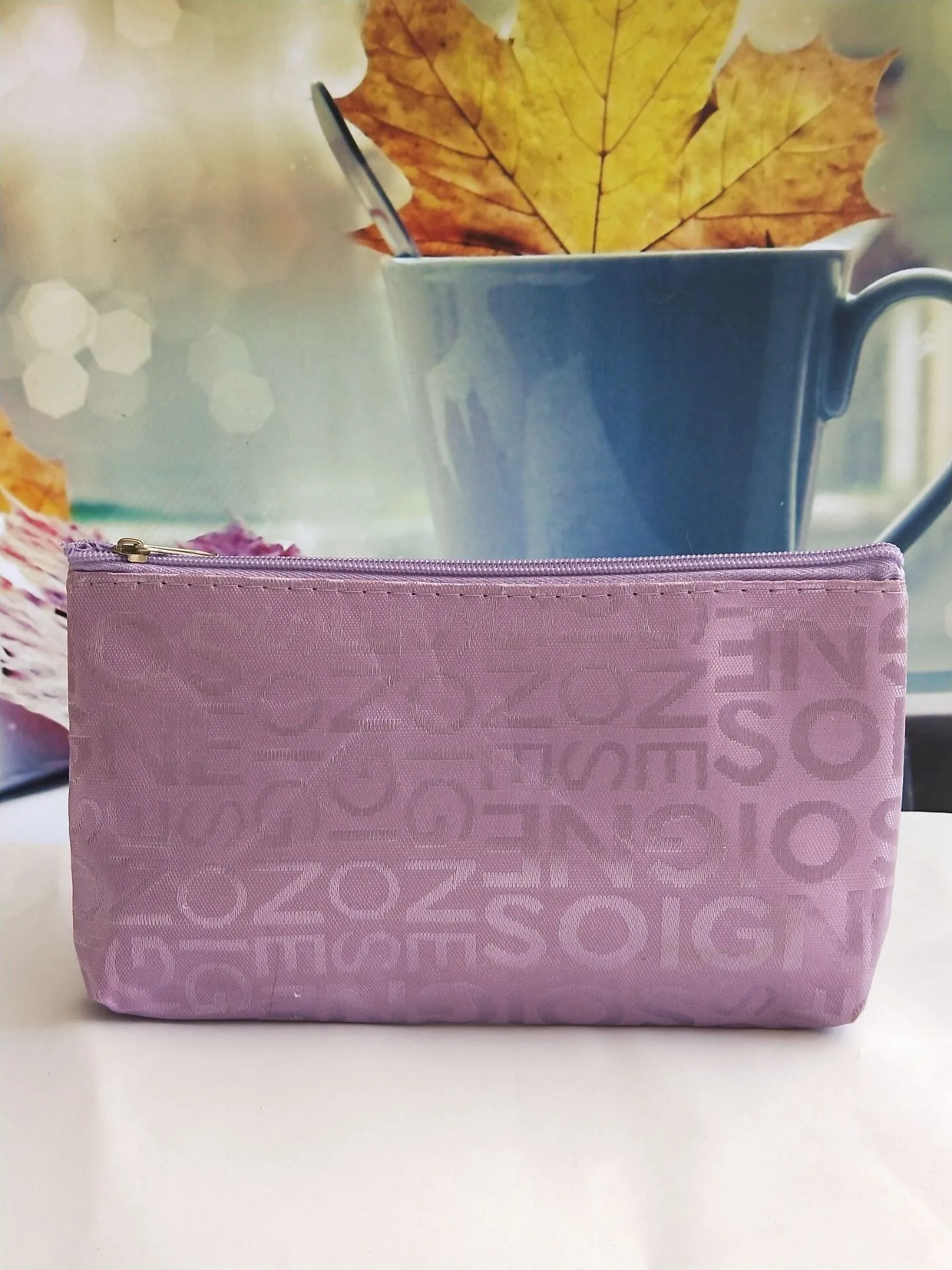 Women's Korean Leisure Letter Jacquard Horizontal Hand-held Cosmetic Bags