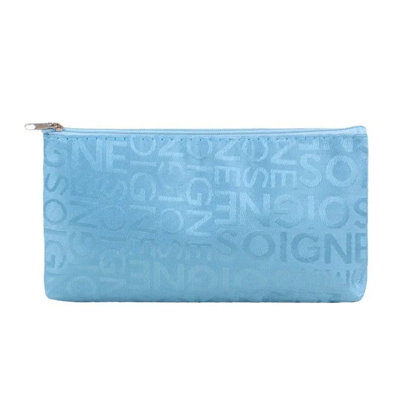 Women's Korean Leisure Letter Jacquard Horizontal Hand-held Cosmetic Bags