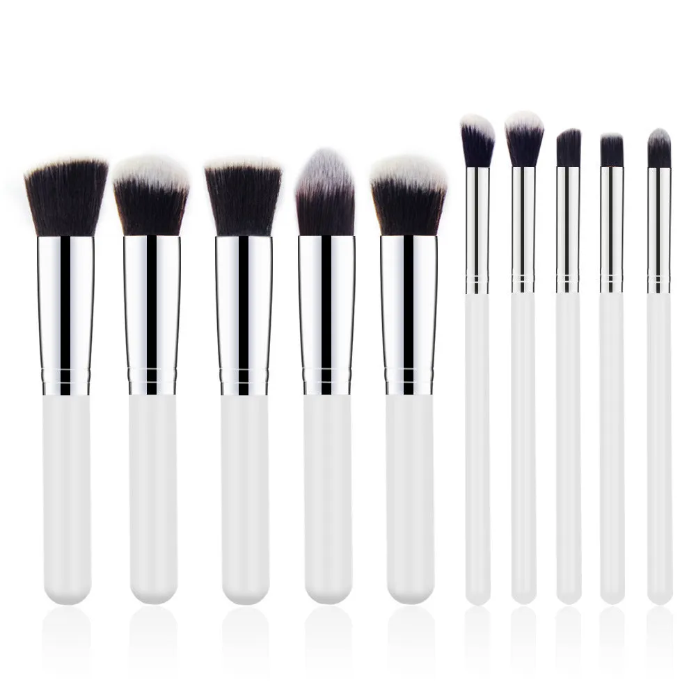 Wooden Handle Cosmetic Brush 10 Pcs Suit