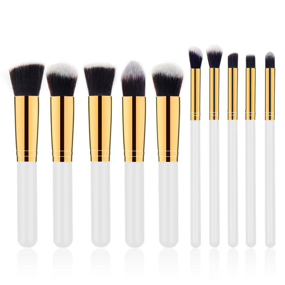 Wooden Handle Cosmetic Brush 10 Pcs Suit