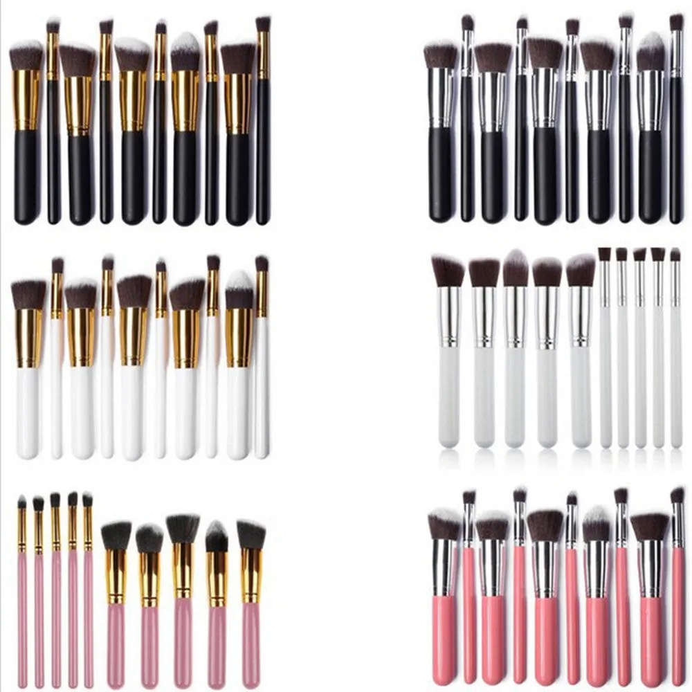Wooden Handle Cosmetic Brush 10 Pcs Suit