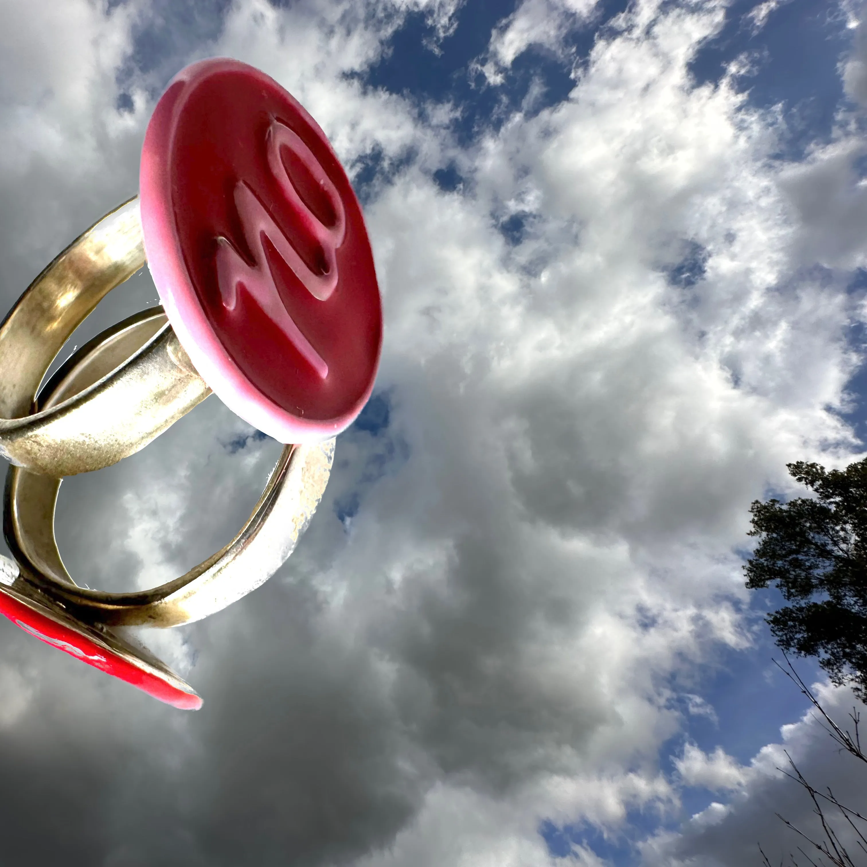 YES/NO Sterling  Enamel Ring (Decisions, Decisions!)