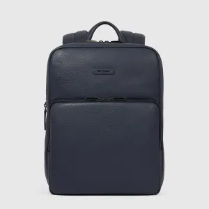 Zaino Sottile Piquadro in Pelle Porta PC 14'' Espandibile Modus Blu