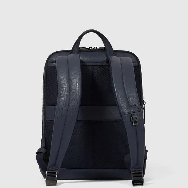 Zaino Sottile Piquadro in Pelle Porta PC 14'' Espandibile Modus Blu