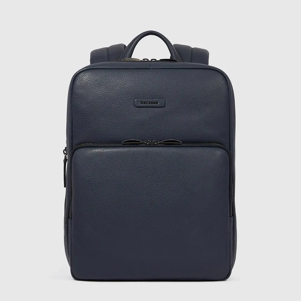 Zaino Sottile Piquadro in Pelle Porta PC 14'' Espandibile Modus Blu