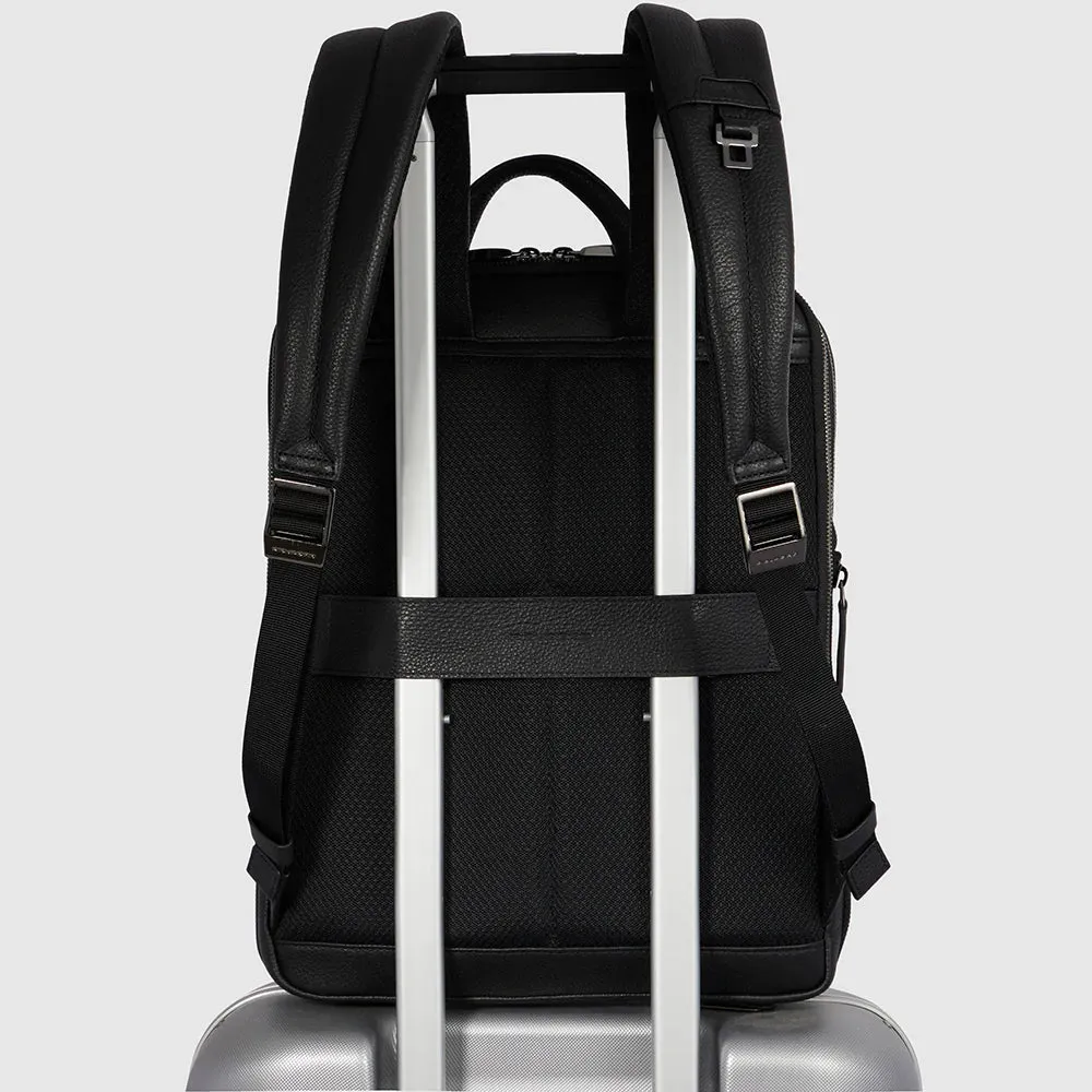 Zaino Sottile Piquadro in Pelle Porta PC 14'' Espandibile Modus Blu