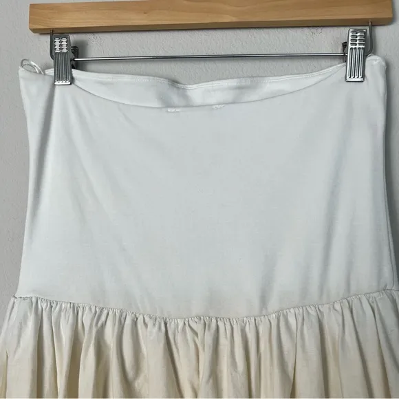 Zara Bubble Hem Ombre Midi Dress Ethereal Feminine Viral Strapless Size Large